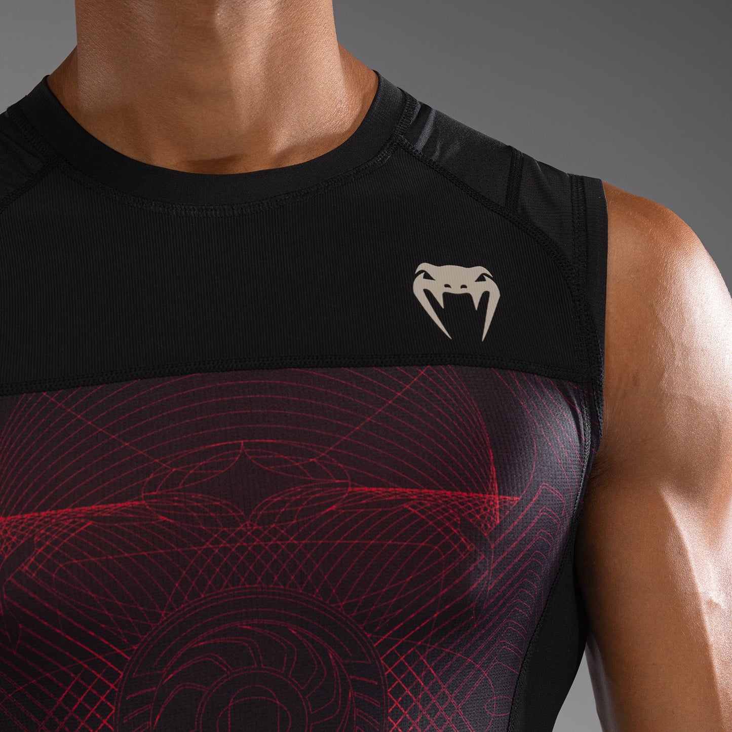 Модель без рукавов Rashguard для мужчин Venum G-Fit Air - Глубокий черный / Огненно-красный