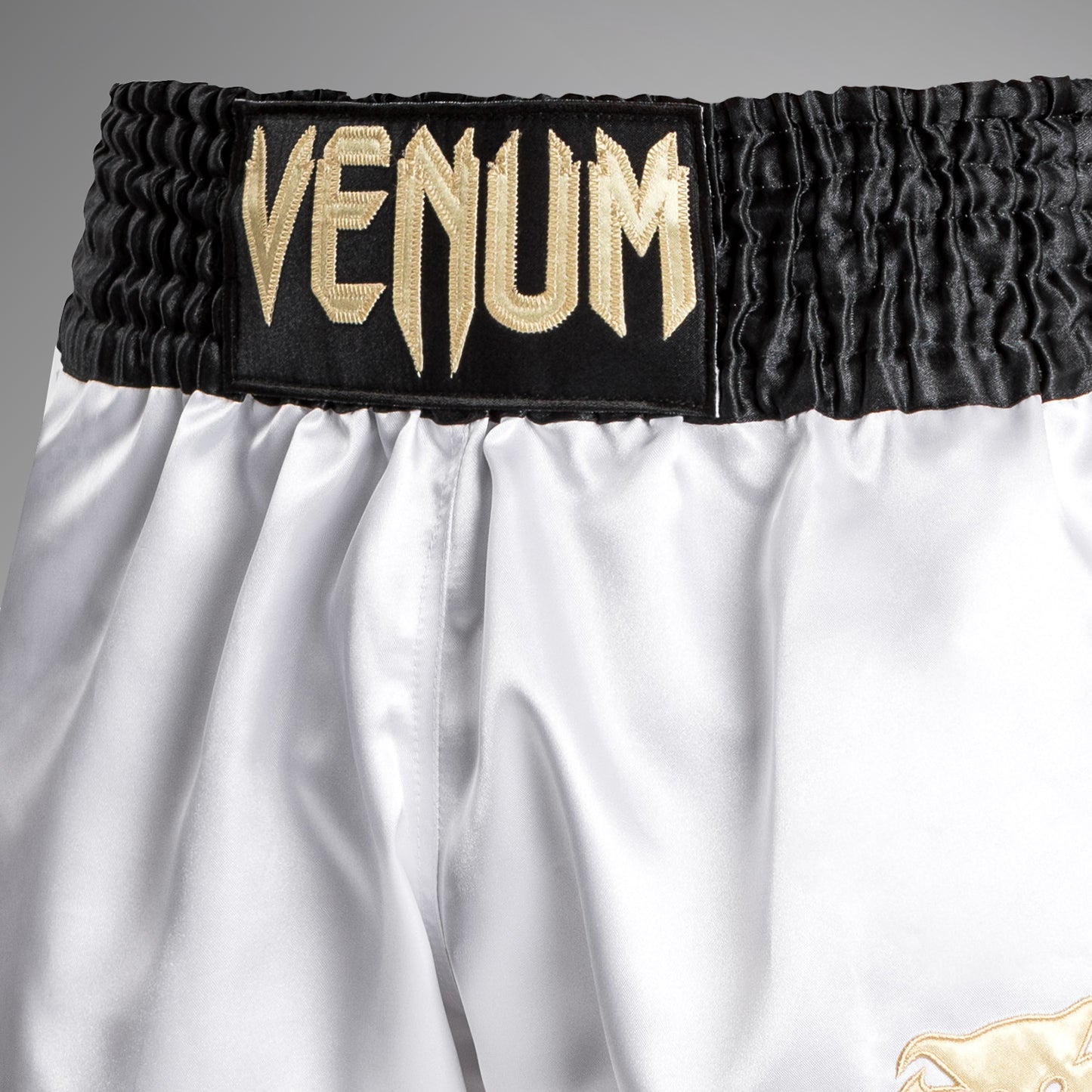 Venum Classic Muay Thai Shorts - Black/White/Gold