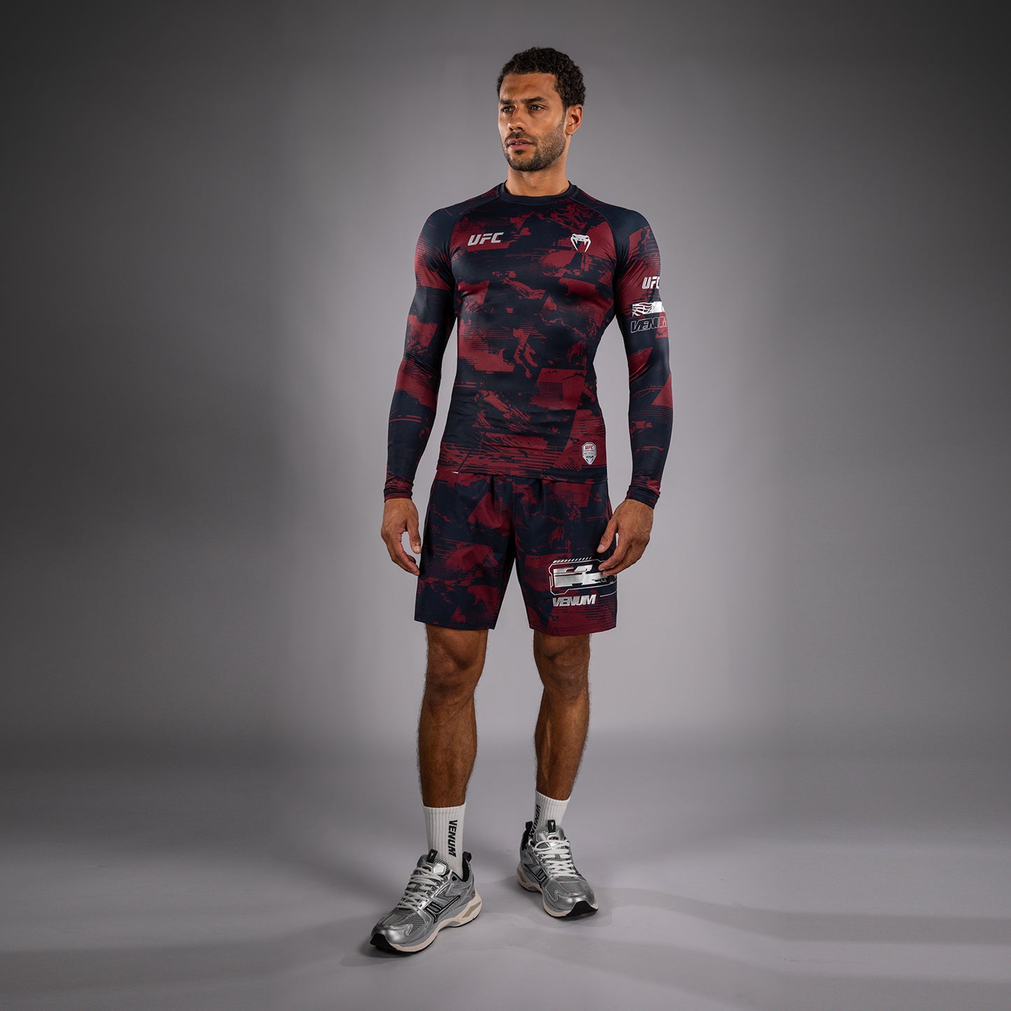 UFC Zenith by Venum Authentic Fight Week Лонгслив Performance Мужской - Темно-синий/бордовый/серебристый