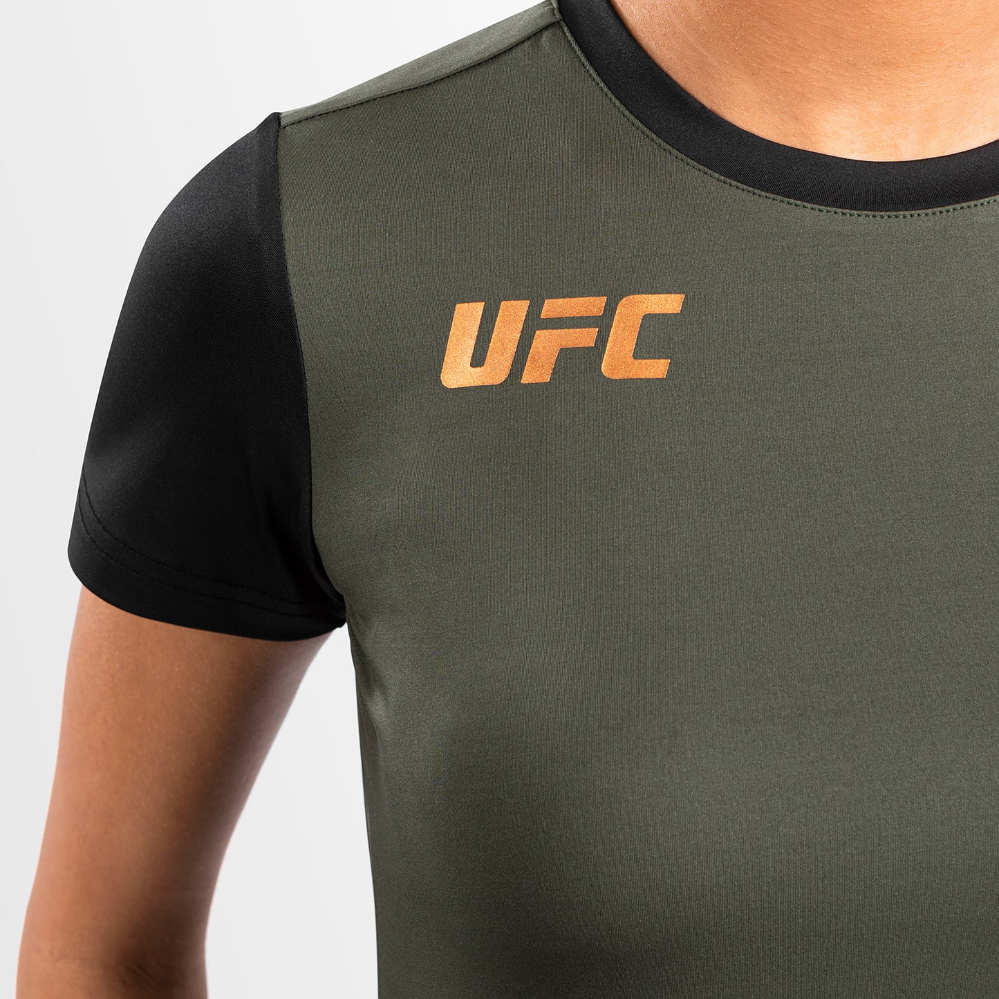 UFC Adrenaline by Venum Fight Week Женская футболка Dry-Tech - хаки/бронза