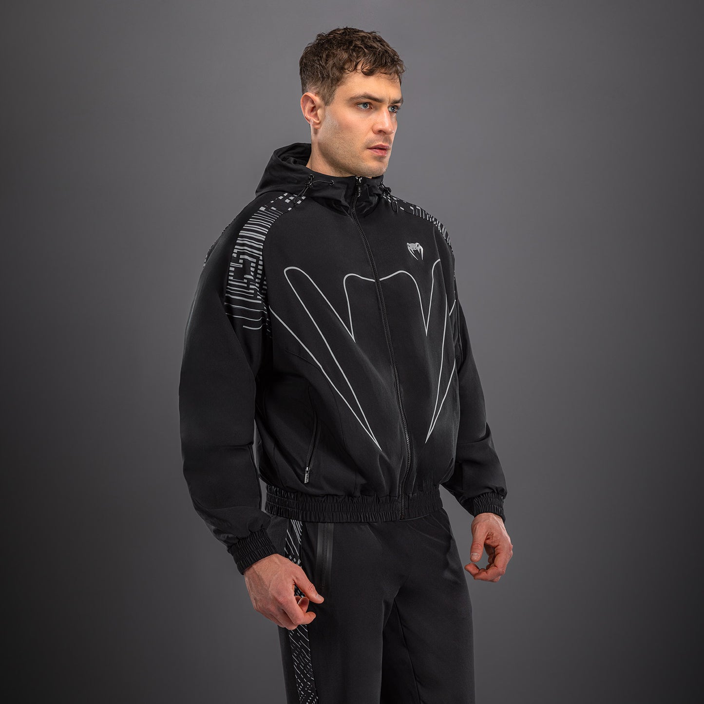 Спортивная куртка Venum Midnight Fury – Чёрный/Серый/Серебристый