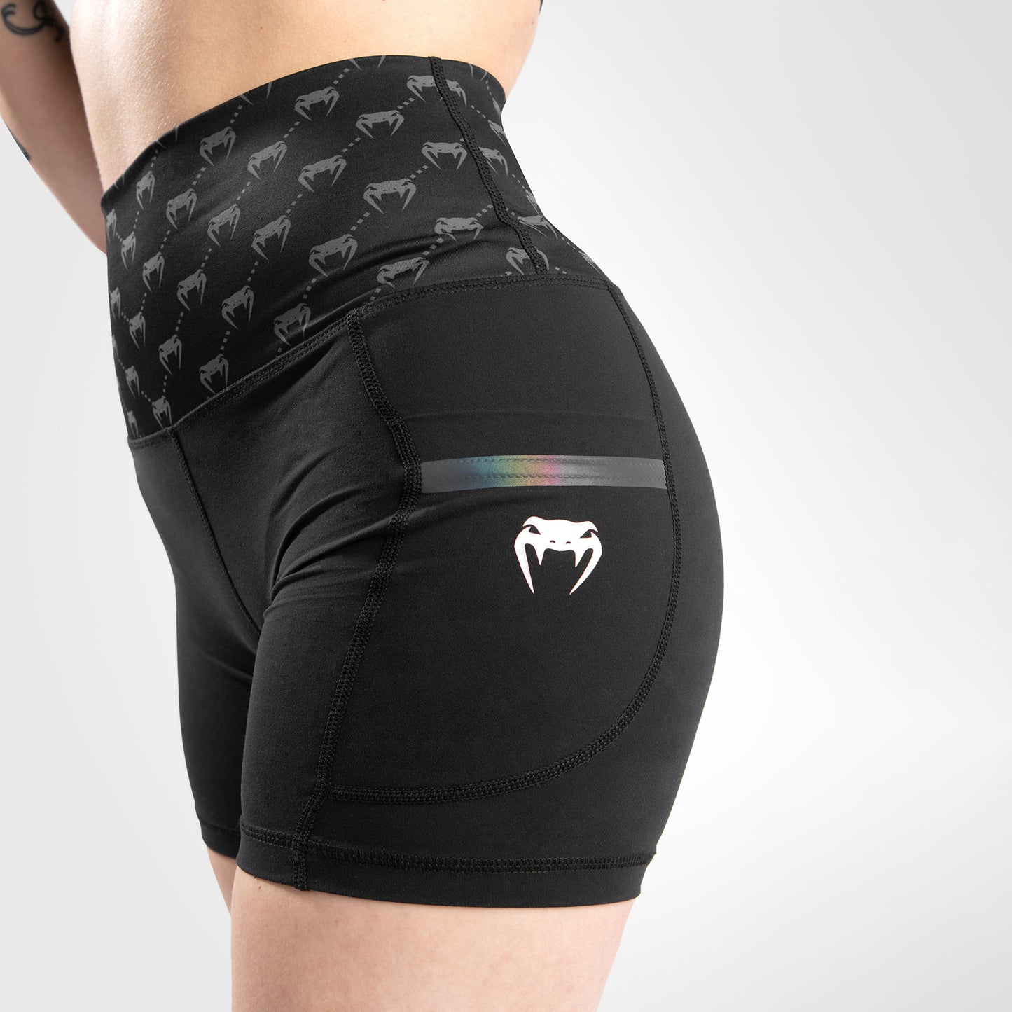 Велошорты Venum Monogram для женщин - черный/розовое золото