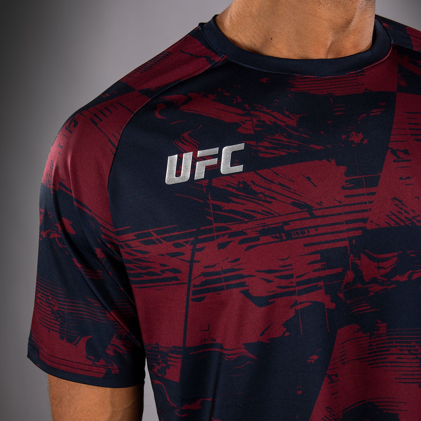 UFC Zenith by Venum Authentic Fight Week Футболка с коротким рукавом Performance Мужская - Темно-синий/бордовый/серебристый