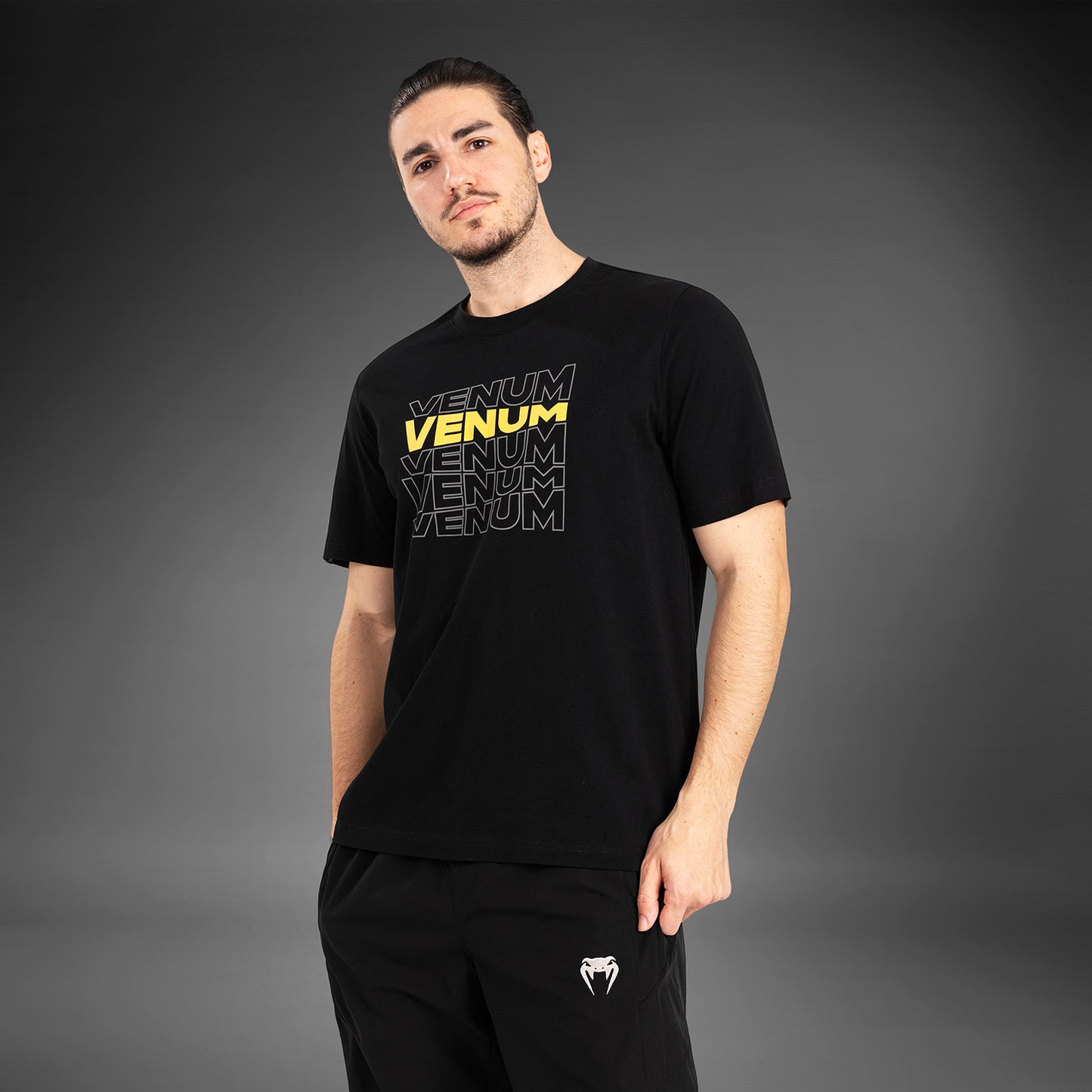 Мужская футболка с коротким рукавом Venum Vertigo - черный/желтый