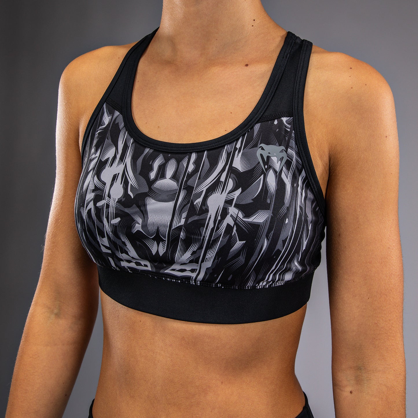 Спортивный бра для женщин Venum Tiger - Черный / Серебряный