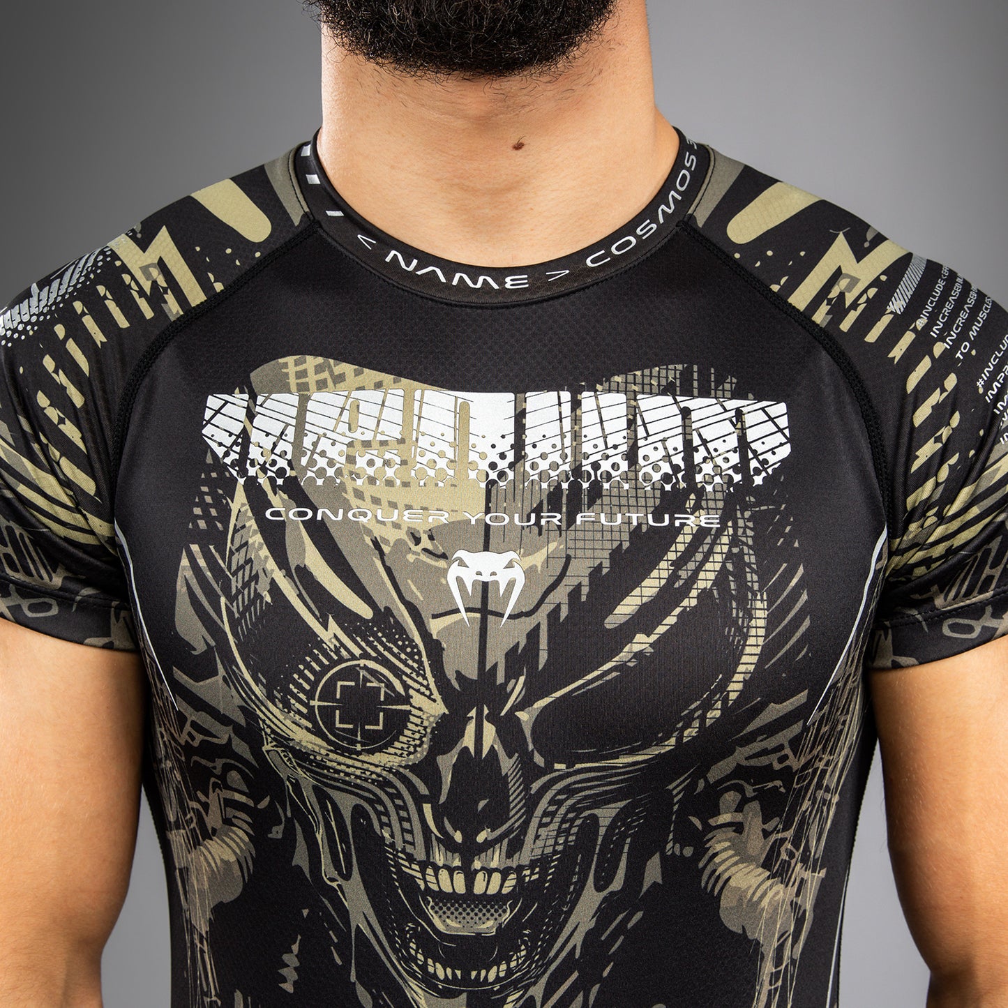Venum Invader Рашгард с коротким рукавом - Черный/Песок