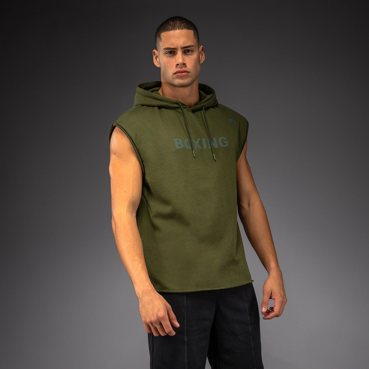 Толстовка с капюшоном без рукавов Venum Boxing VT – Милитари Грин