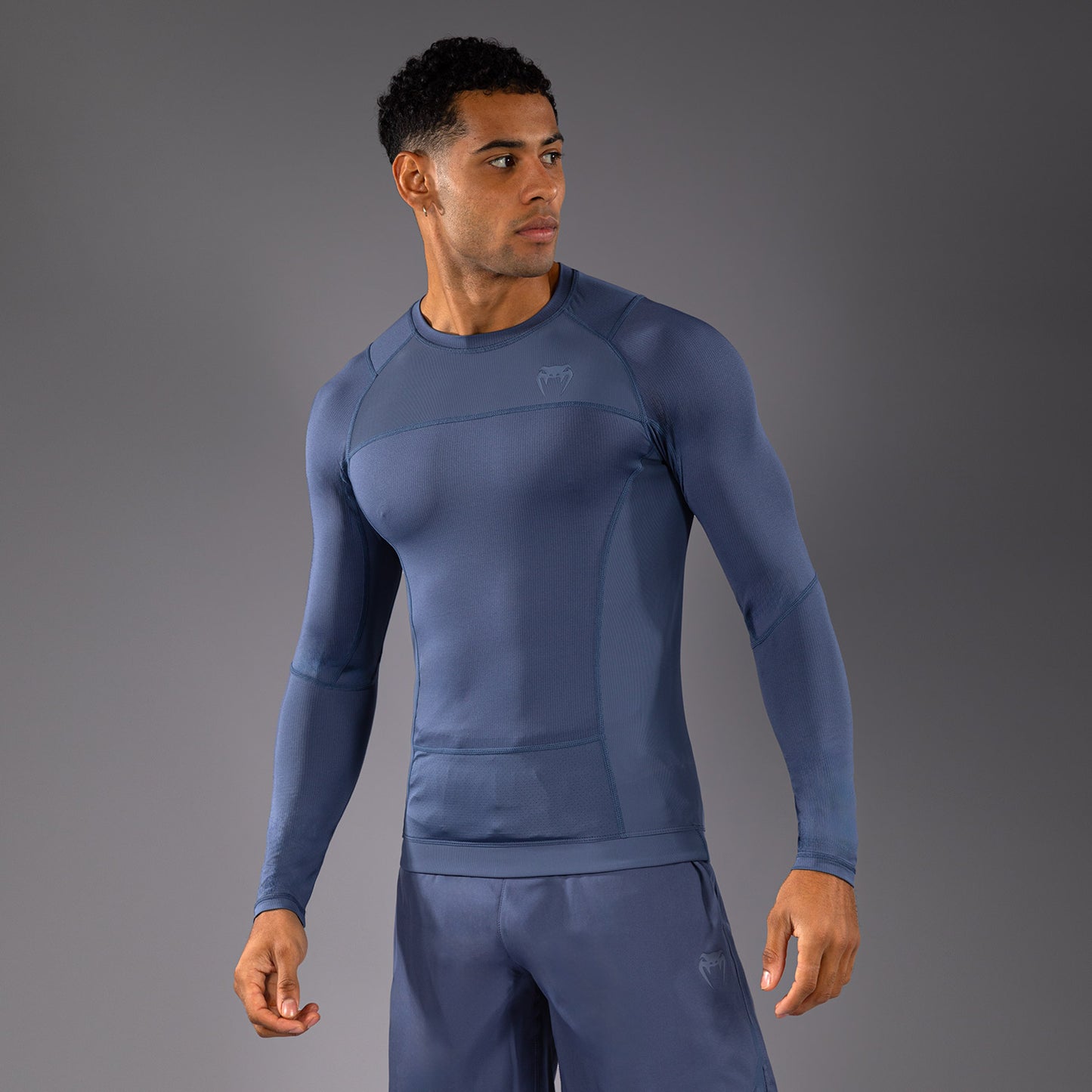 Длинный рукав Rashguard для мужчин Venum G-Fit Air - Туманный синий