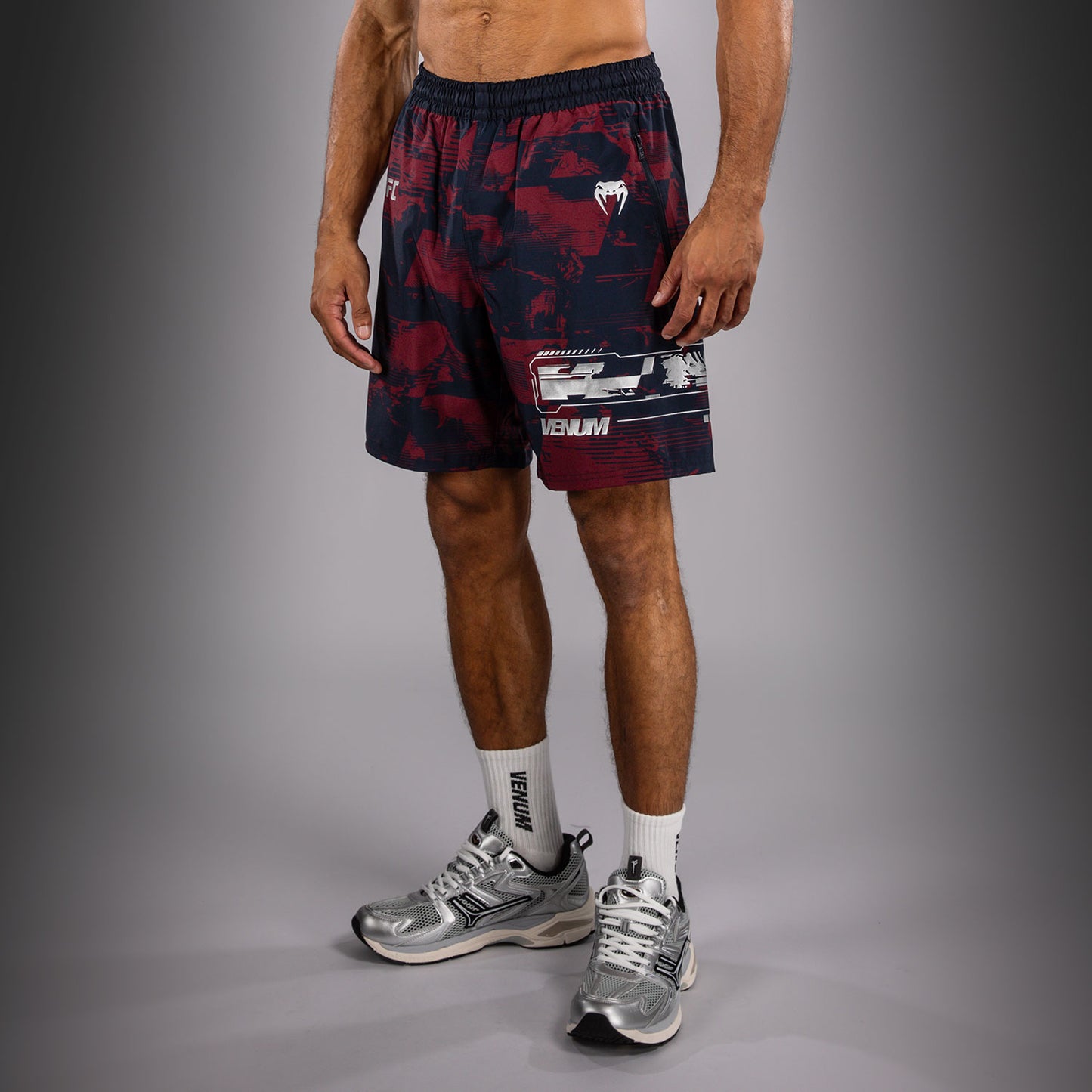UFC Zenith by Venum Authentic Fight Week Шорты Performance Мужские - Темно-синий/бордовый/серебристый