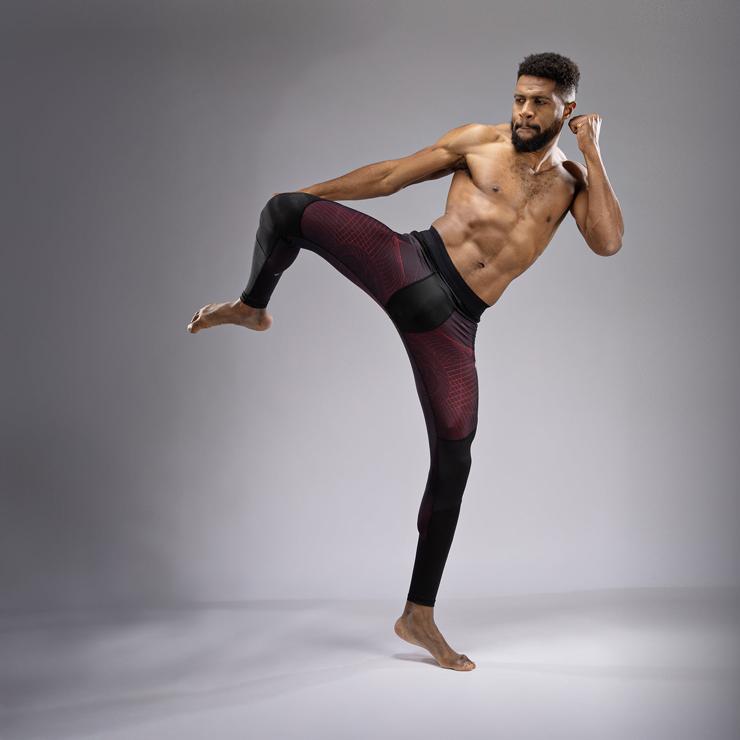 Компессионные леггинсы для мужчин Venum G-Fit Air - Глубокий черный / Огненно-красный