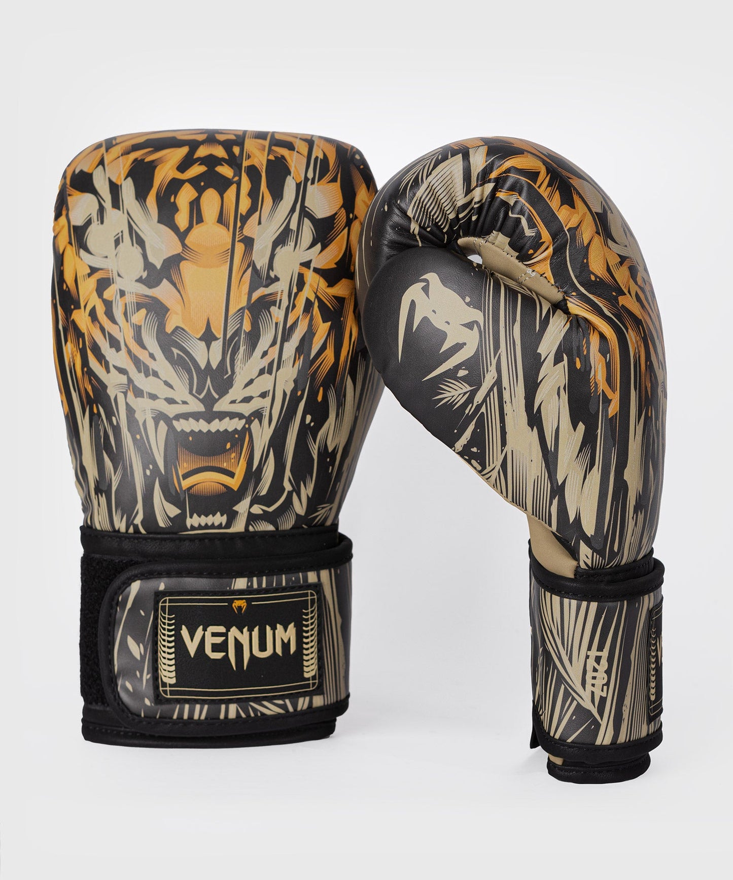 Боксерские перчатки Venum Tiger - Черный / Неоновый оранжевый