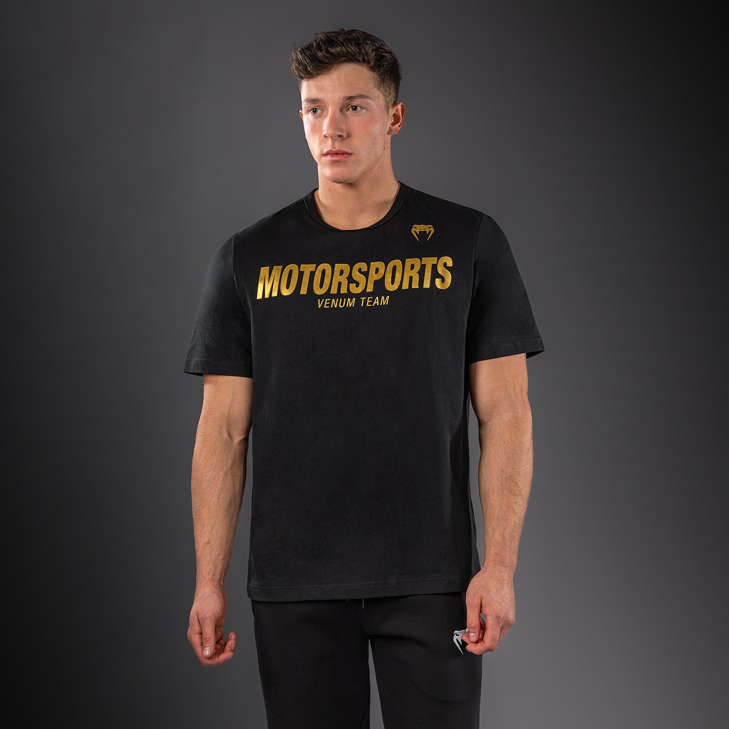 Хлопковая футболка Venum Motorsports VT – Чёрный/Золотой