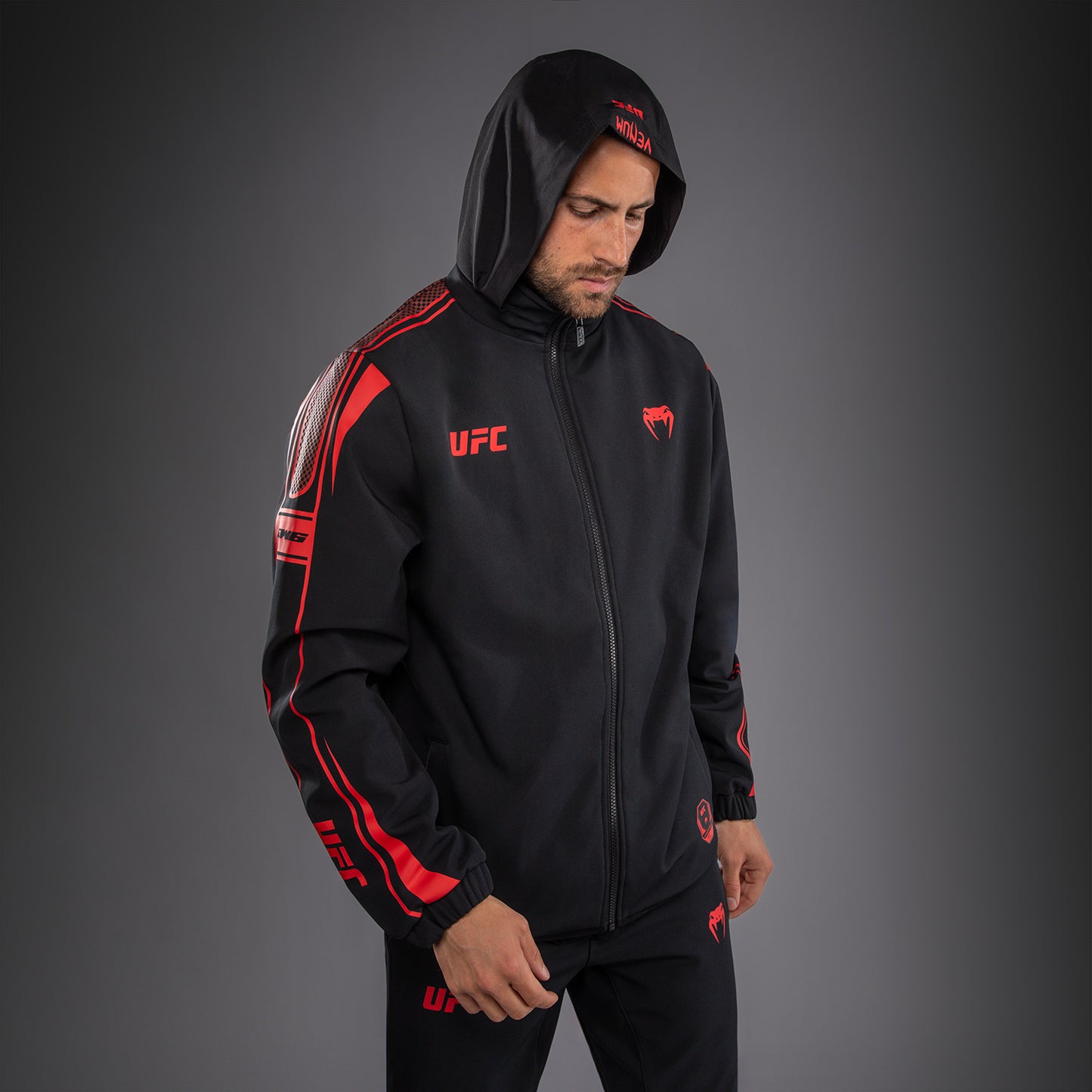 Мужская толстовка с капюшоном на молнии Venum UFC Unity by Venum Authentic Fight Week - Чёрный
