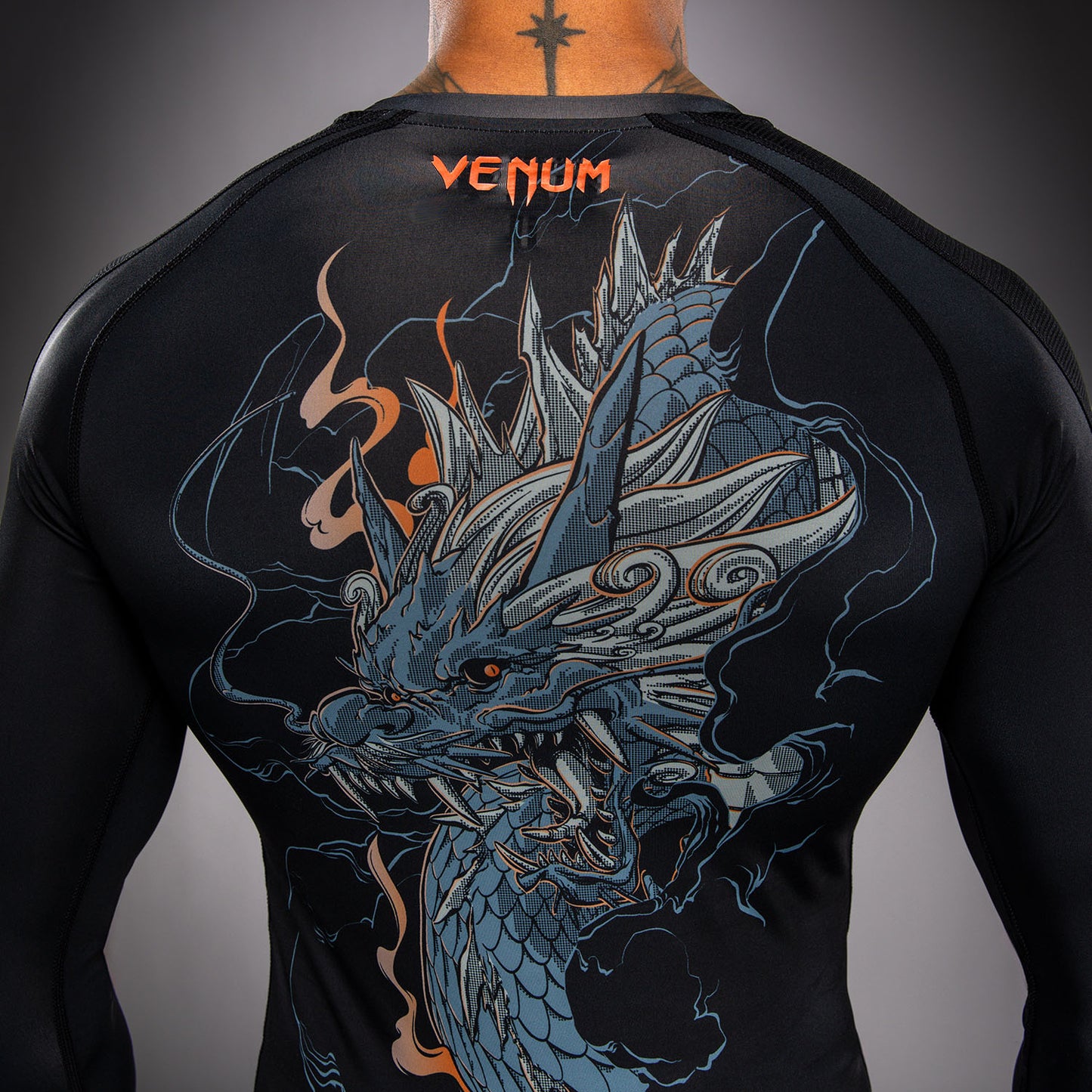 Рашгард с длинным рукавом Venum Thunder Dragon – Чёрный/Серый/Медный