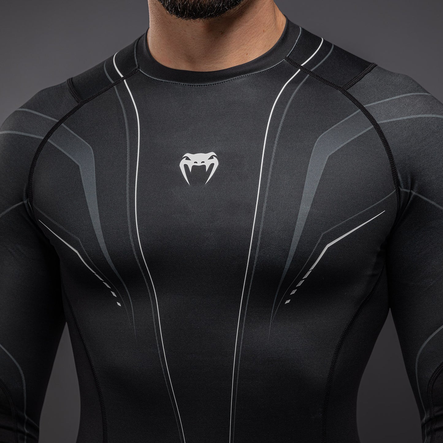 Рашгард с длинным рукавом Venum Streamline – Чёрный/Белый