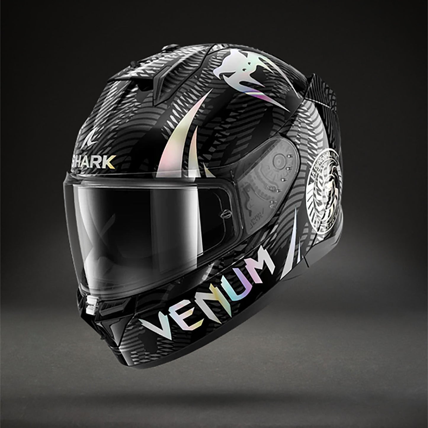 Защитный шлем Venum x Shark D-SKWAL 3 Motorcycle – Чёрный хром/Антрацит