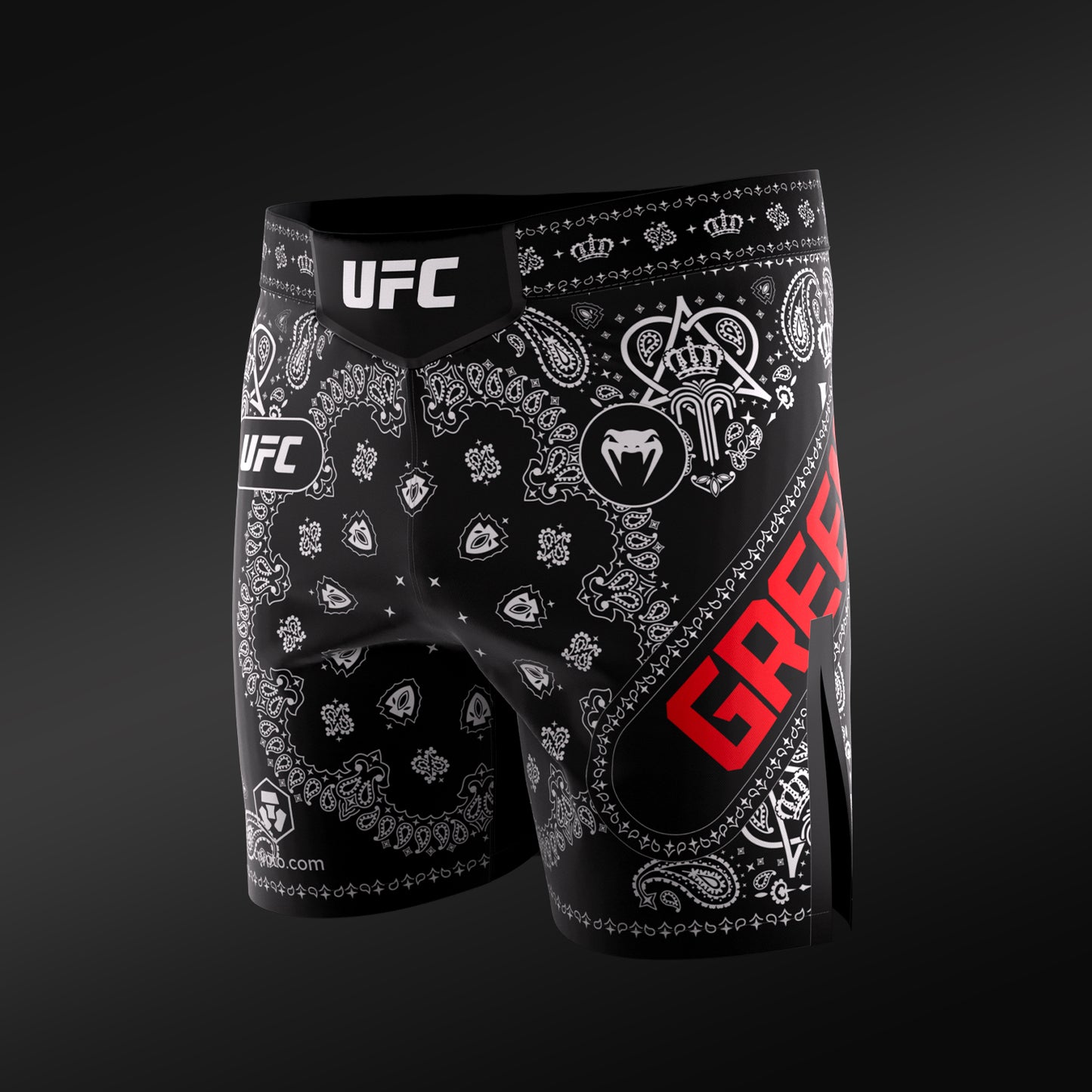 Мужские шорты для Vale Tudo UFC Adrenaline Unrivaled by Venum King Green - чёрные