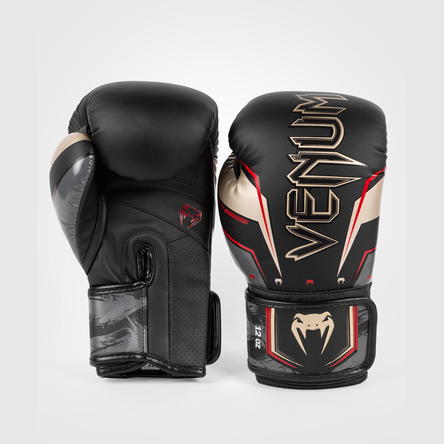 Боксерские перчатки Venum Elite Evo - черный/золотой/красный
