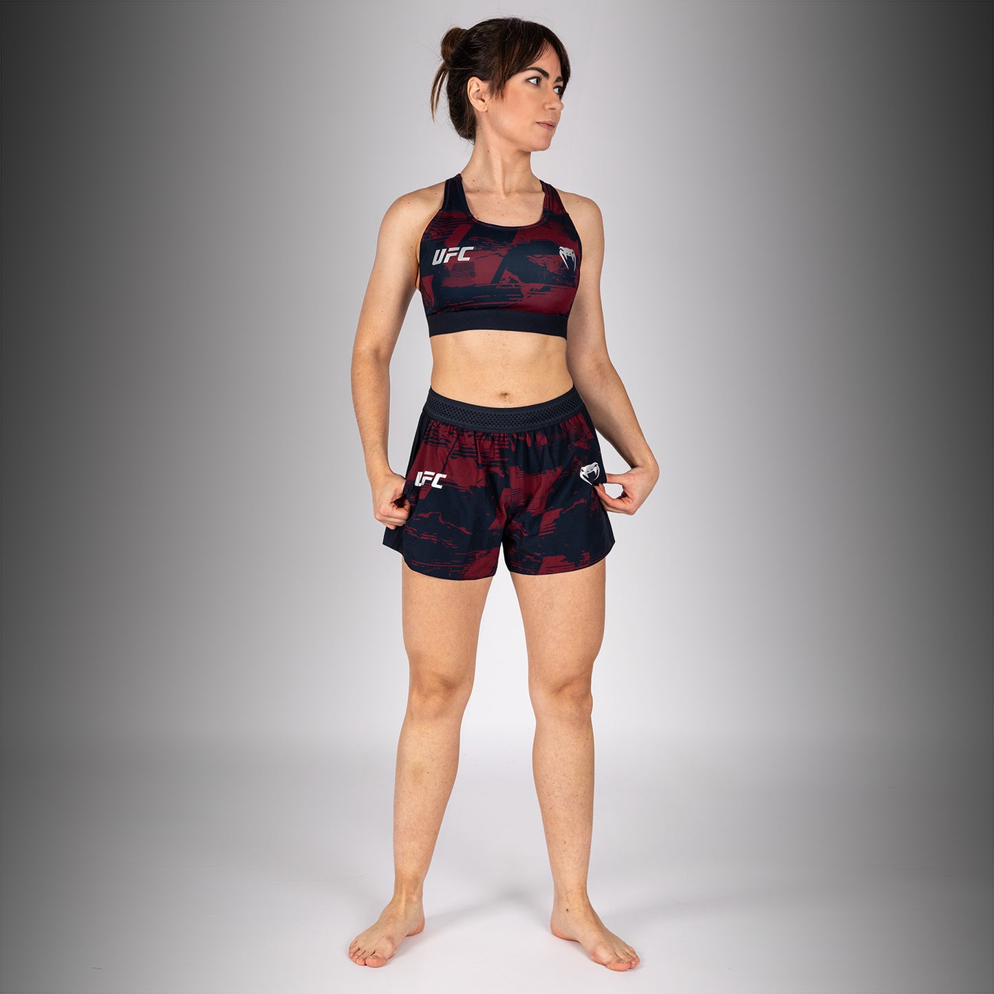 UFC Zenith by Venum Authentic Fight Week Шорты Performance Женские - Темно-синий/бордовый/серебристый