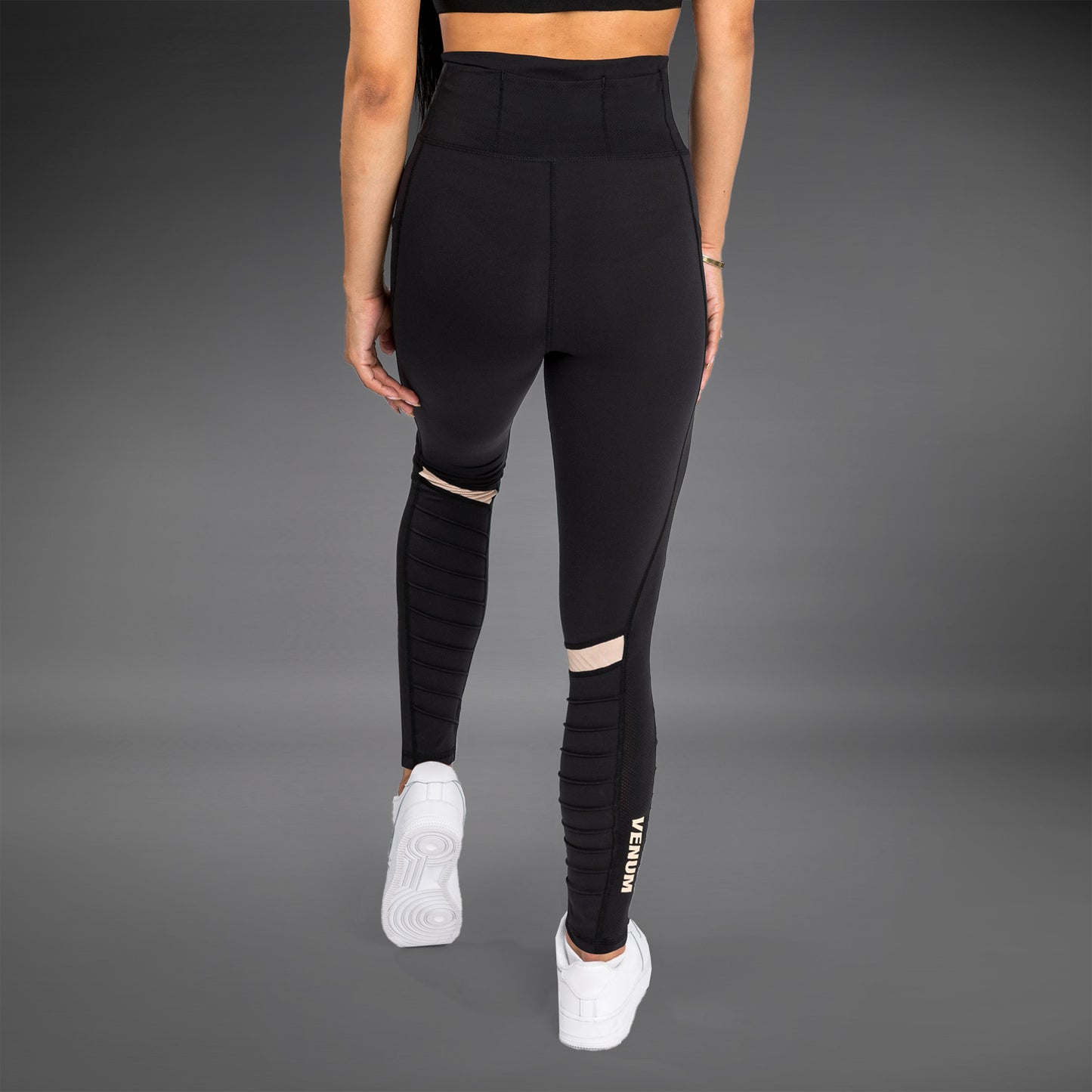 Леггинсы Venum Moto Leggings - черный/песочный