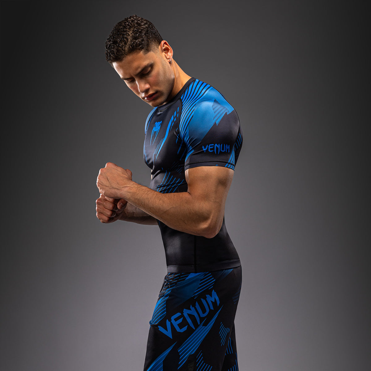 Рашгард с коротким рукавом Venum No-Gi 6.0 - Чёрный/Синий