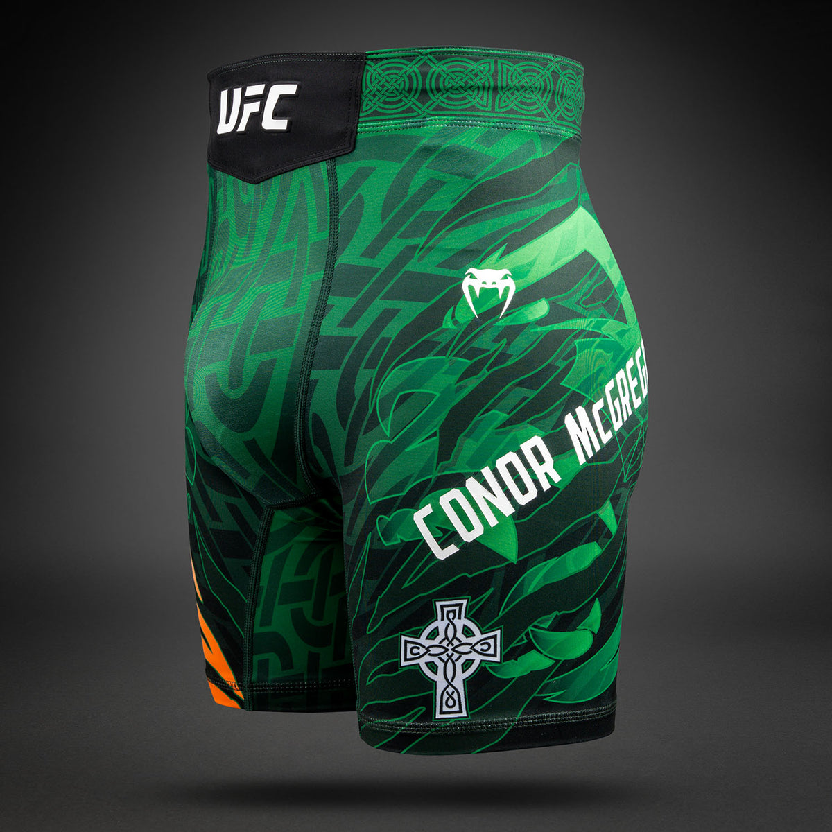 Мужские шорты для Vale Tudo UFC Unrivaled by Venum с изображением Конора Макгрегора - зелёные