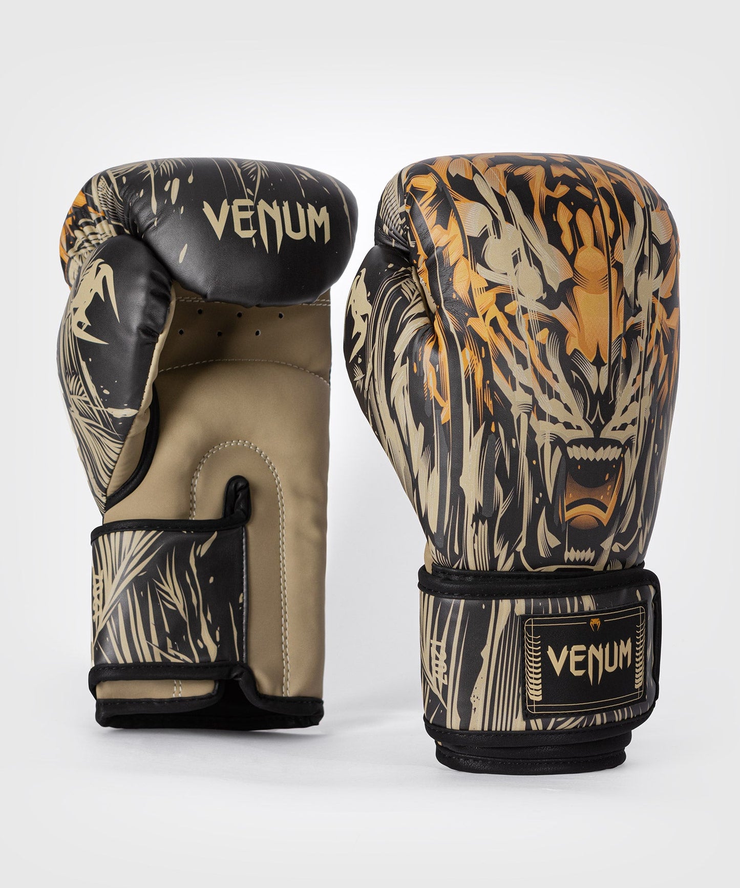 Боксерские перчатки Venum Tiger - Черный / Неоновый оранжевый