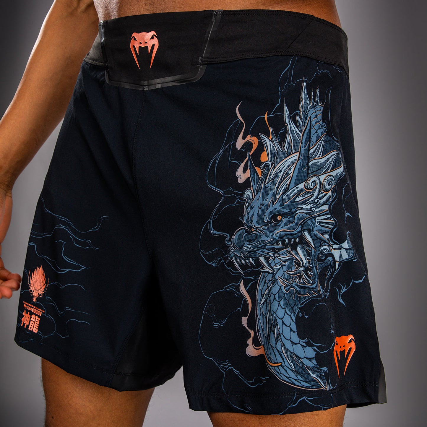 Файтшорты Venum Thunder Dragon – Чёрный/Серый/Медный