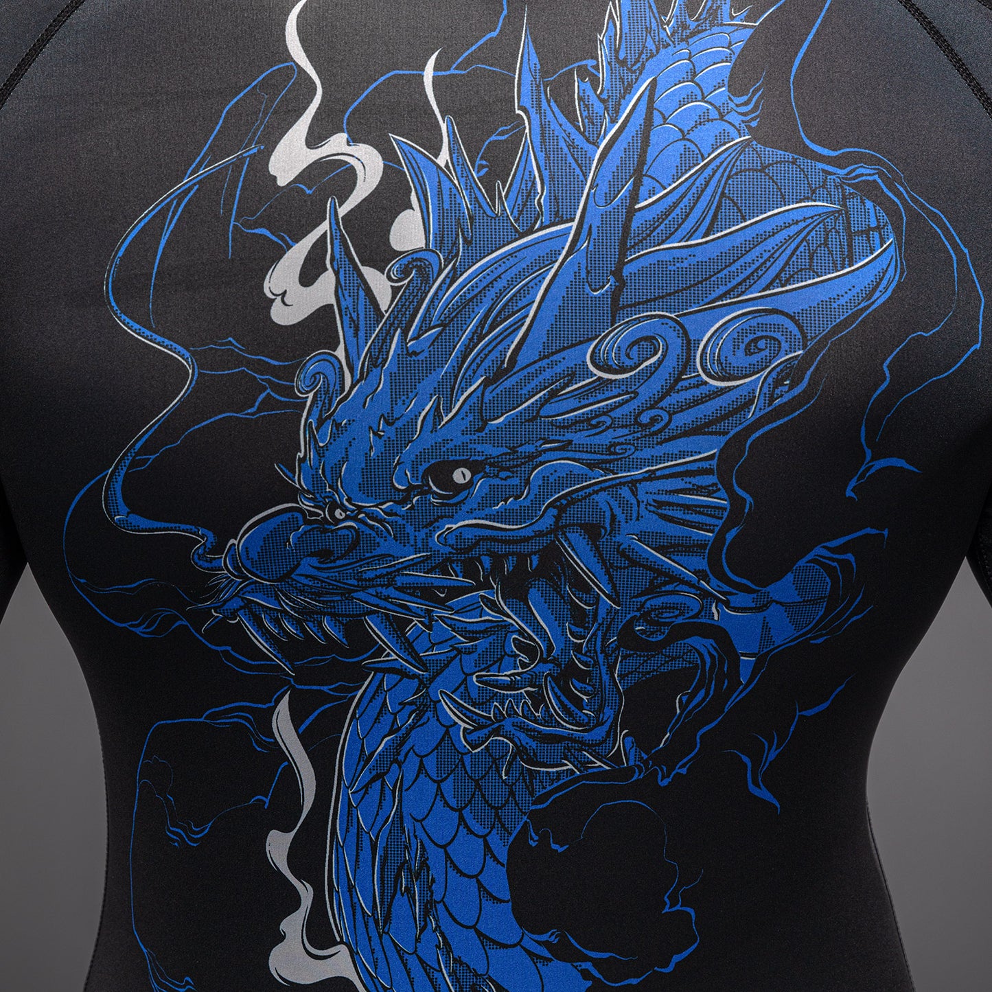 Рашгард с длинным рукавом Venum Thunder Dragon – Чёрный/Королевский синий