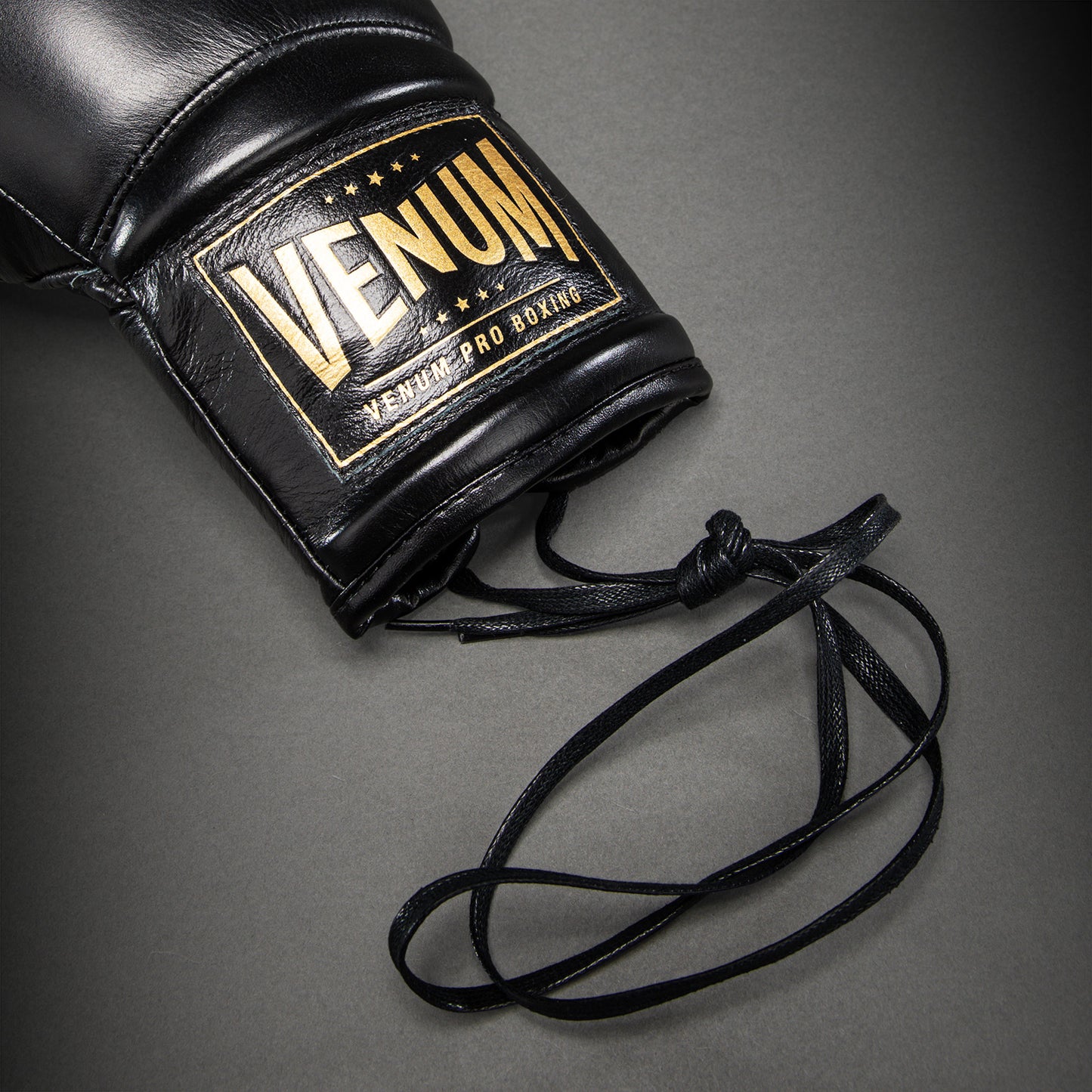 Боксерские перчатки Venum Giant 2.0 Mike Tyson Pro с шнуровкой – Чёрный/Золотой