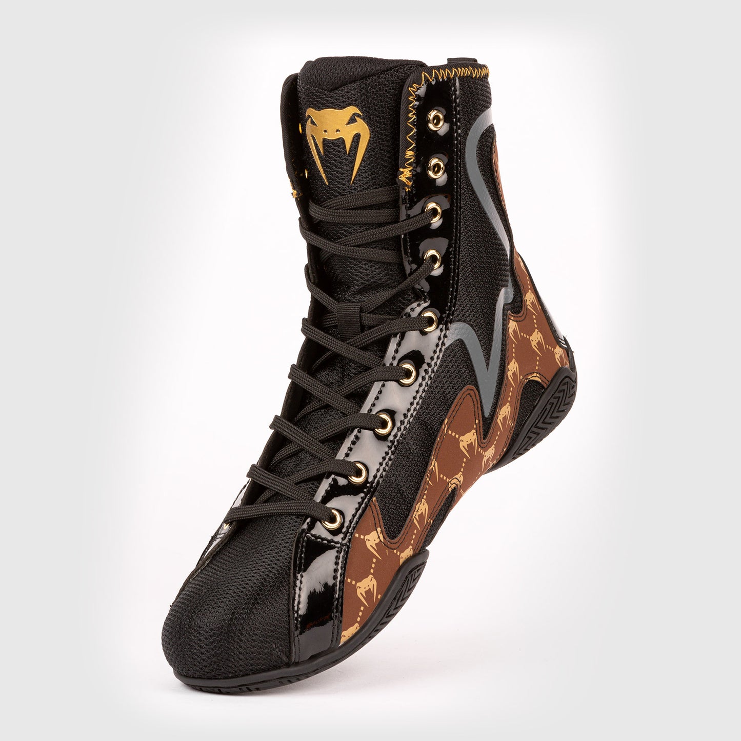 Боксерки Venum Elite Evo Monogram  - черный/коричневый