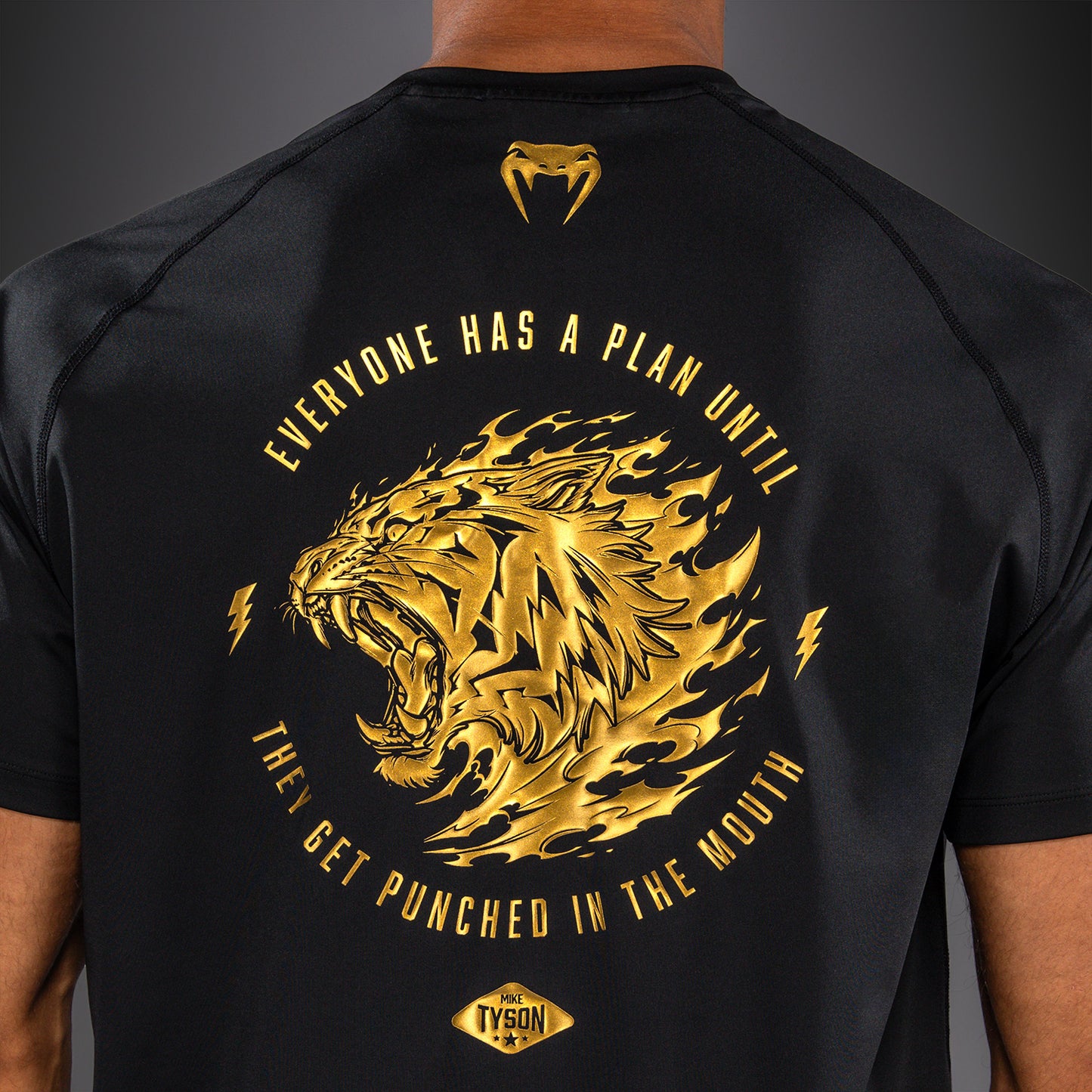 Футболка Dry Tech Venum x Mike Tyson Tiger - Чёрный/Золотой