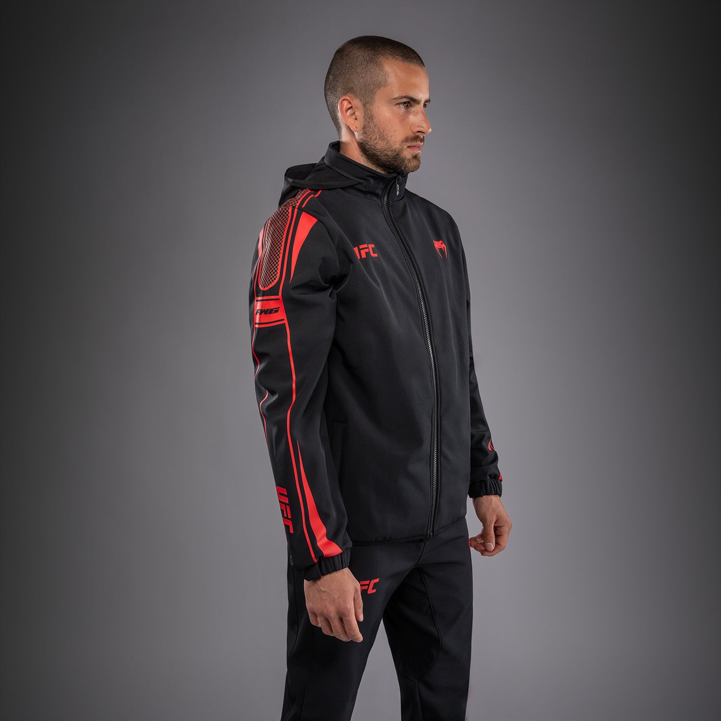 Мужская толстовка с капюшоном на молнии Venum UFC Unity by Venum Authentic Fight Week - Чёрный