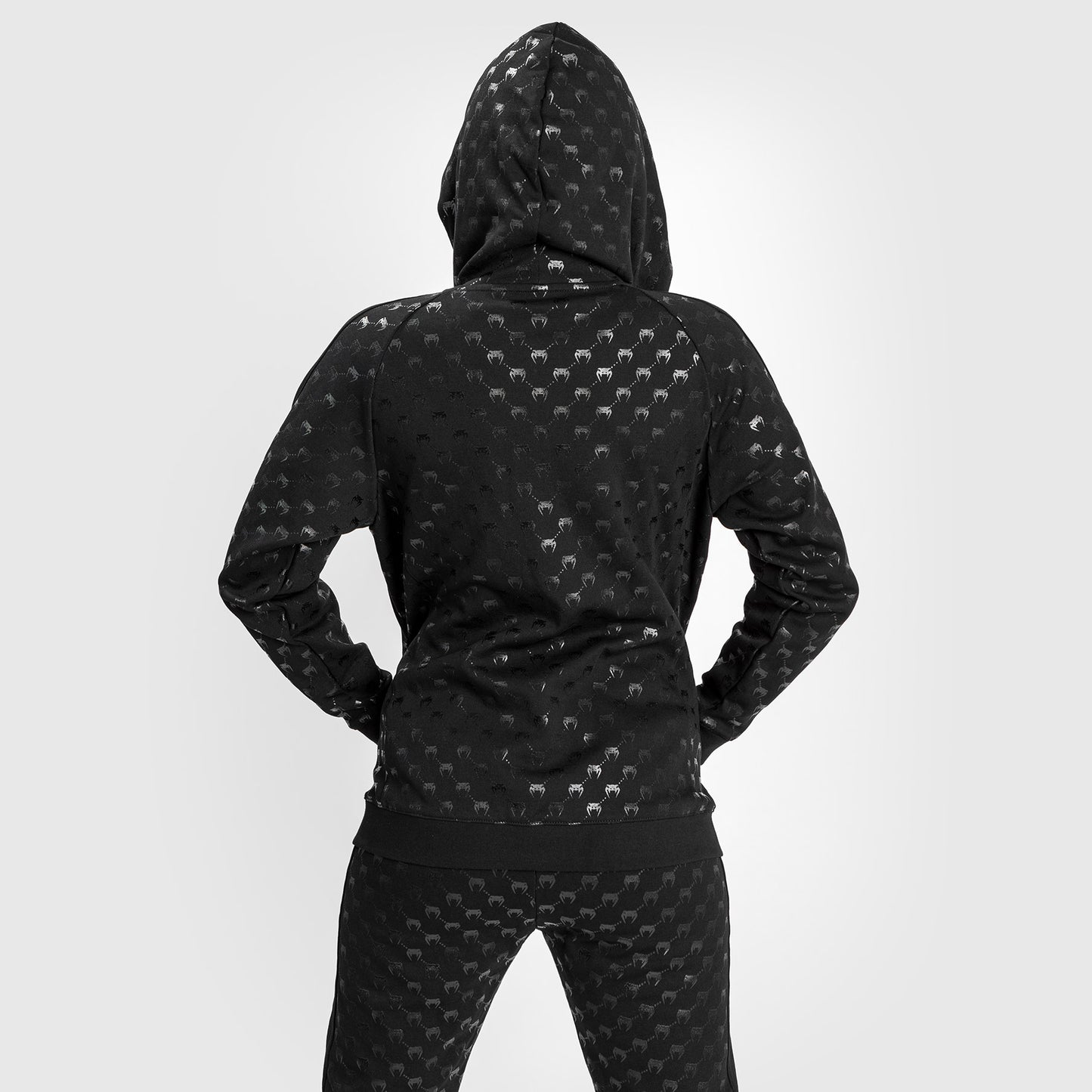 Толстовка Venum Monogram на молнии для женщин - черный/розовое золото