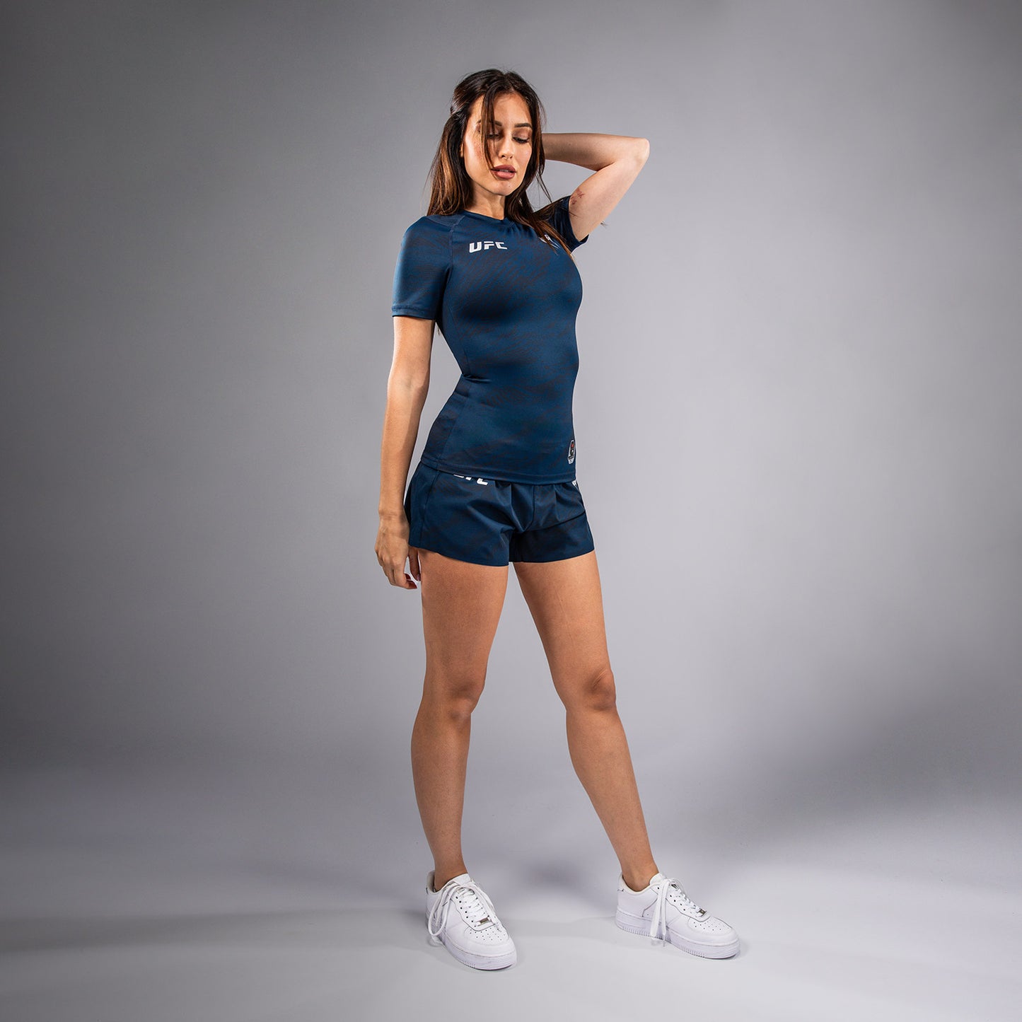 Рашгард UFC Fusion by Venum Fight Week с коротким рукавом для женщин - Oceanic Blue