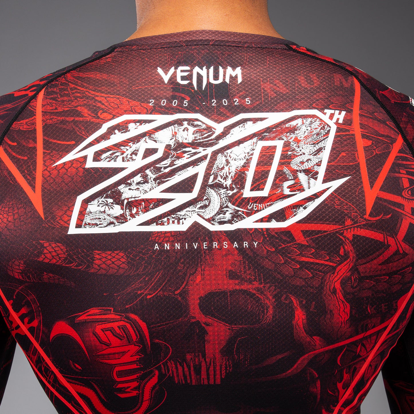 Рашгард с длинным рукавом Venum 20th Anniversary - Чёрный/Красный