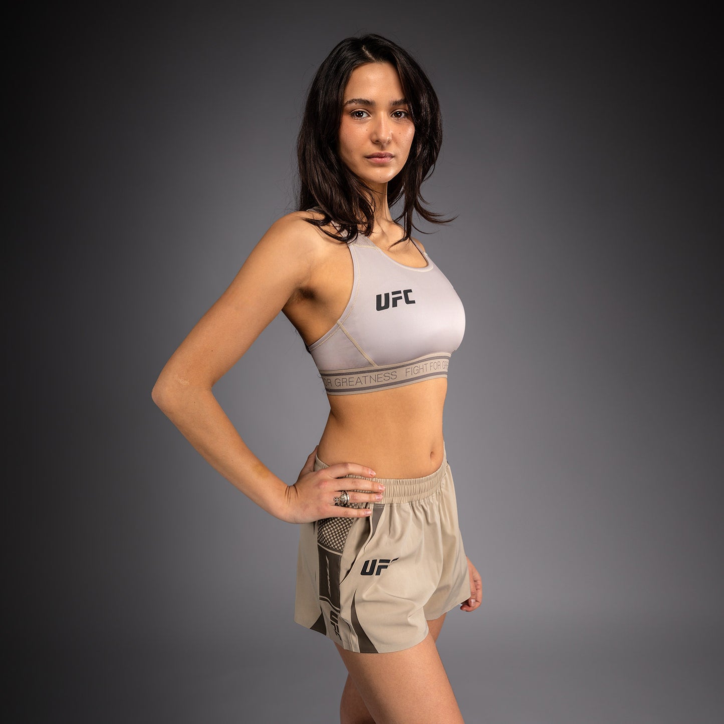 Женский спортивный бюстгальтер Venum UFC Unity by Venum Authentic Fight Week - Песочный