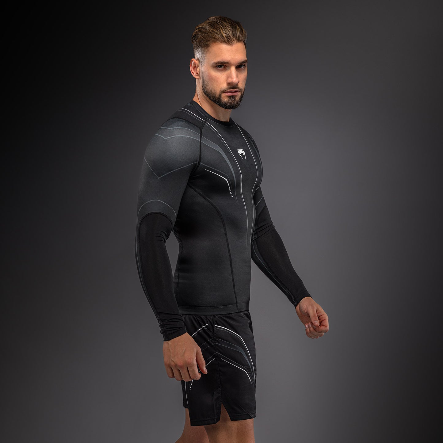 Рашгард с длинным рукавом Venum Streamline – Чёрный/Белый