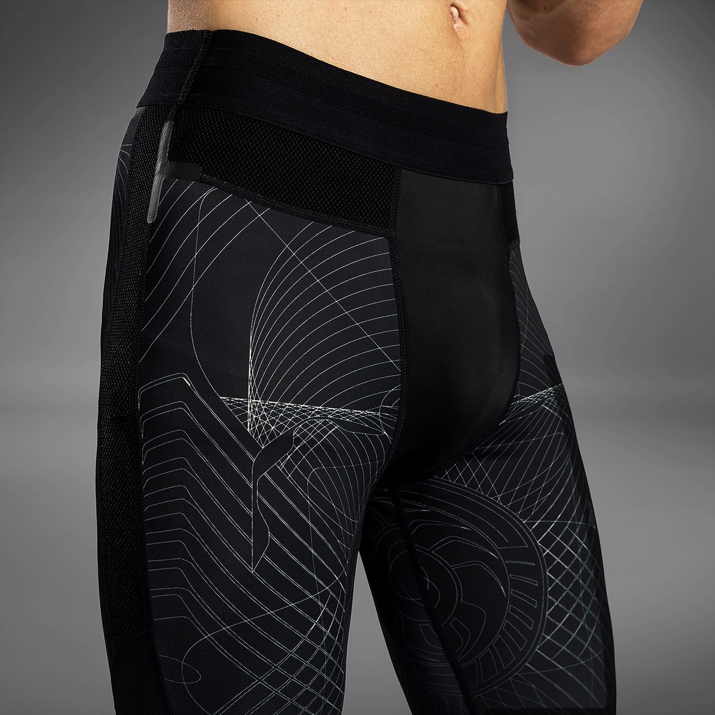 Компессионные леггинсы для мужчин Venum G-Fit Air - Глубокий черный / Песок пустыни