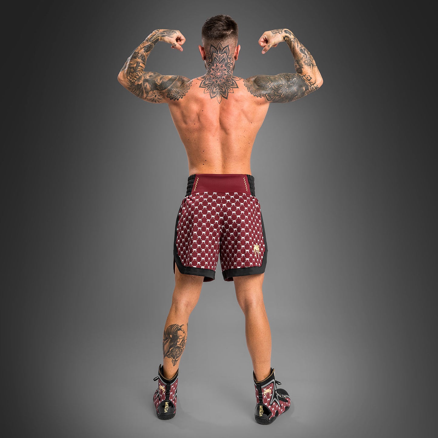 Venum Monogram Boxing Short - черный/бордовый