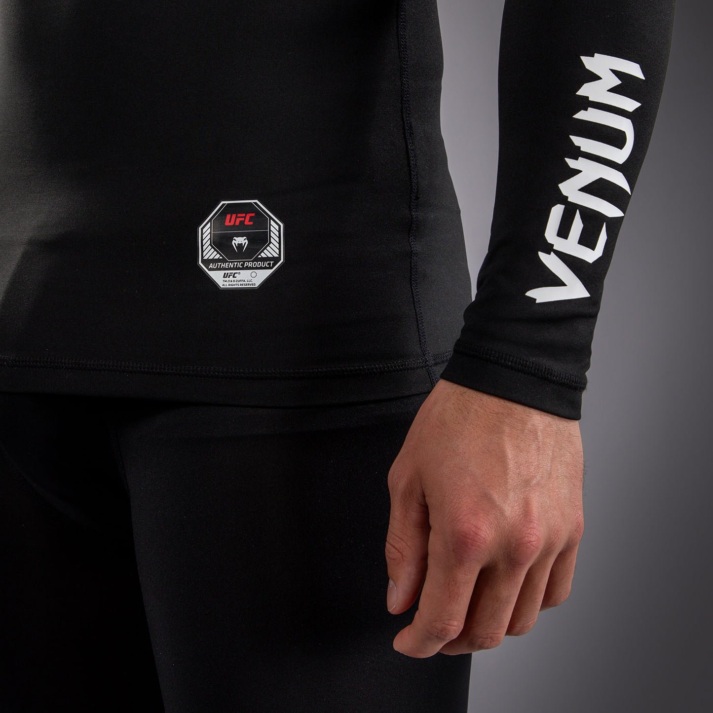 Мужской функциональный рашгард с длинным рукавом Venum UFC Unity by Venum Authentic Fight Week - Чёрный