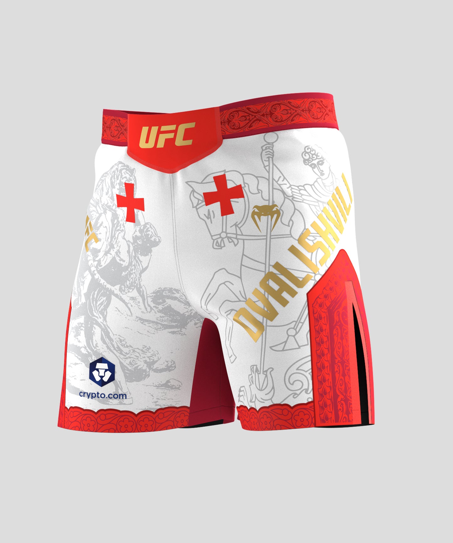 UFC Unrivaled by Venum Merab Dvalishvili Мужские бойцовские шорты - Белый/Красный