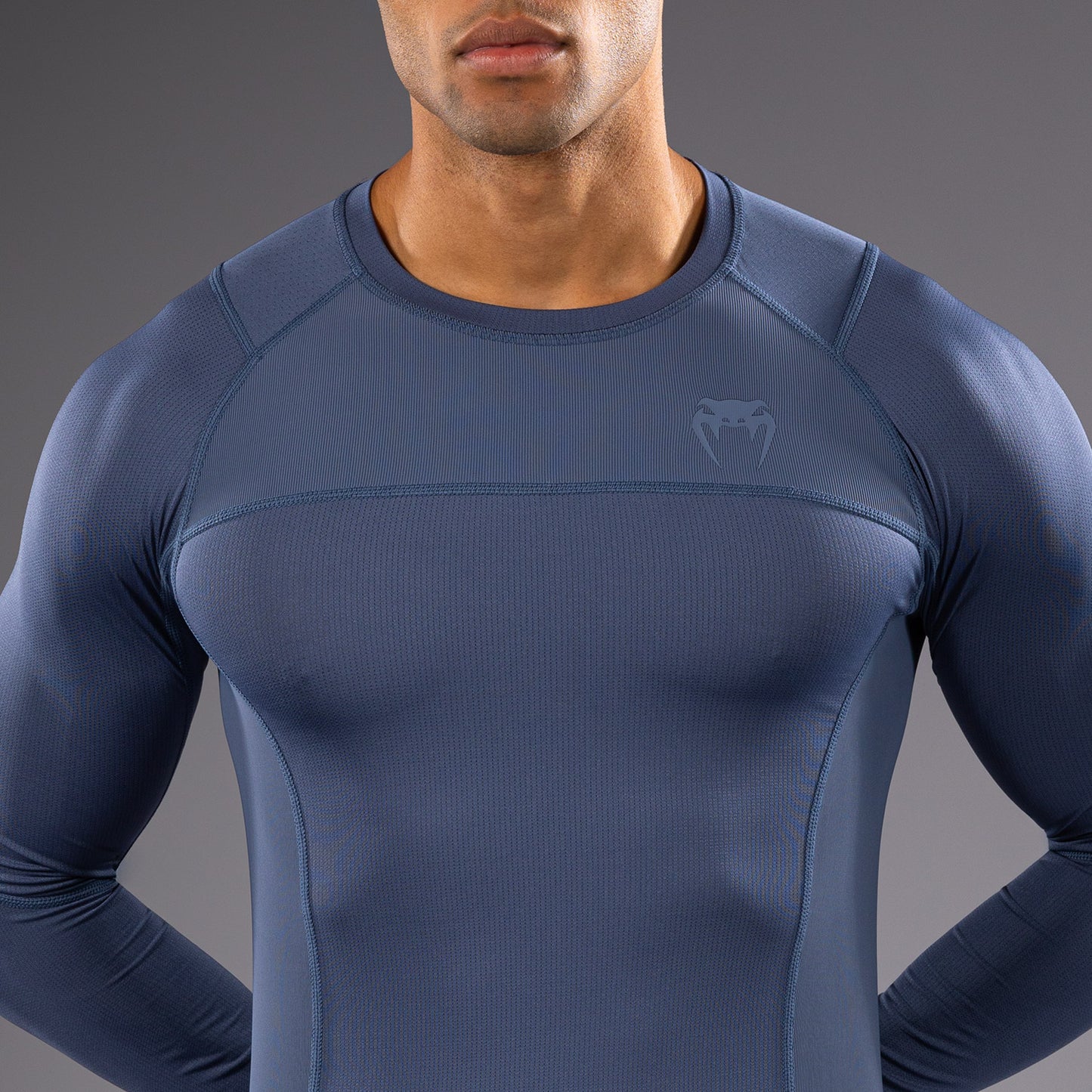 Длинный рукав Rashguard для мужчин Venum G-Fit Air - Туманный синий