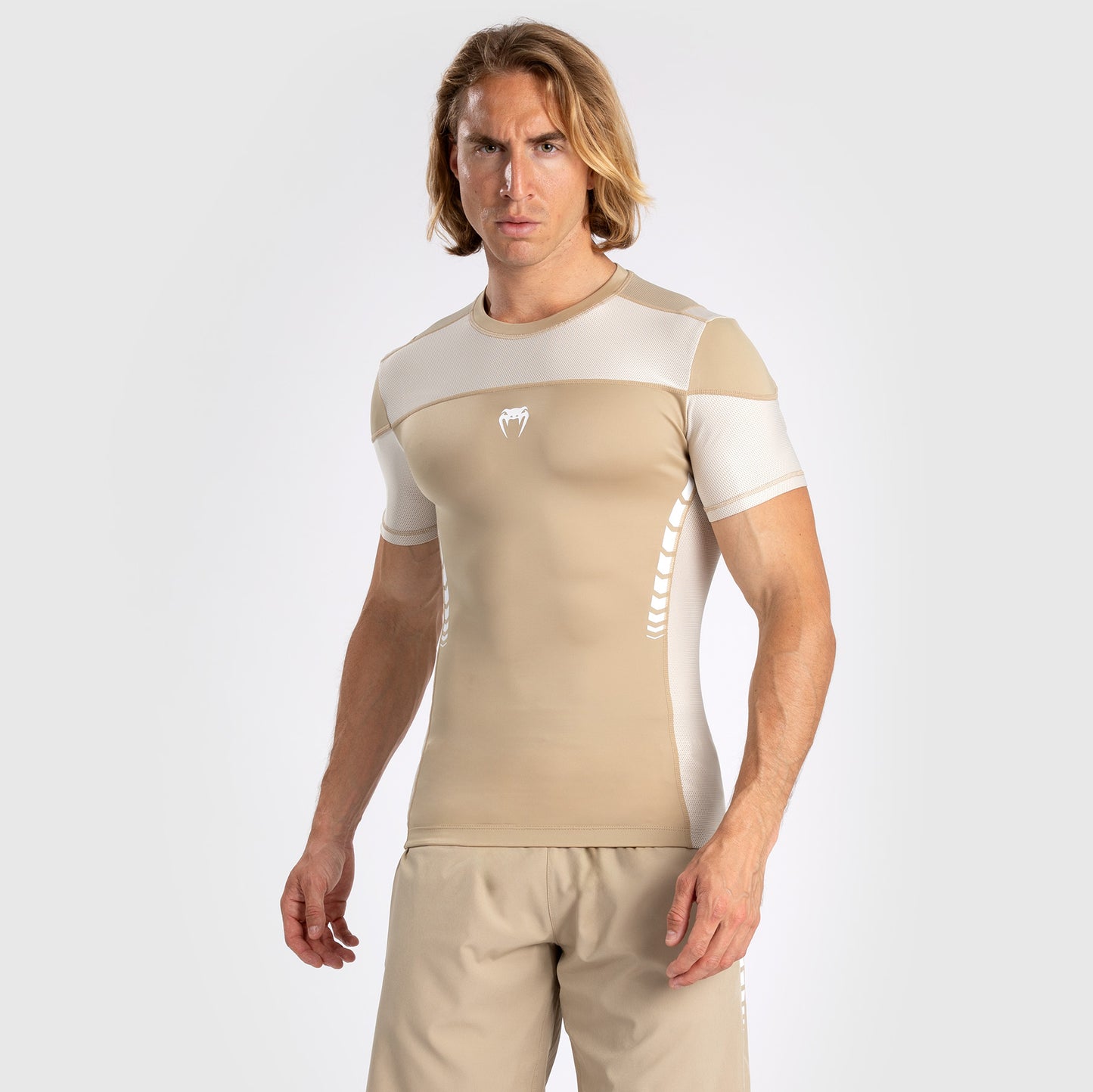 Venum Tempest Мужская Футболка С Коротким Рукавом Rashguard - Бежевый/Песочный