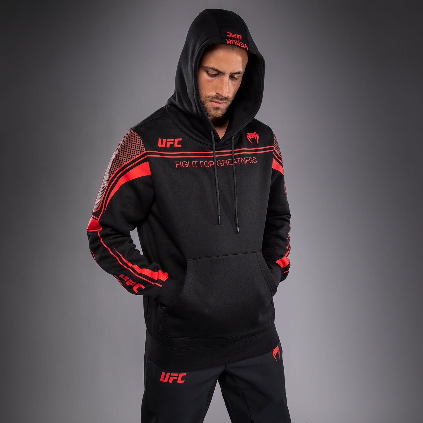 Мужская толстовка с капюшоном Venum UFC Unity by Venum Authentic Fight Week - Чёрный