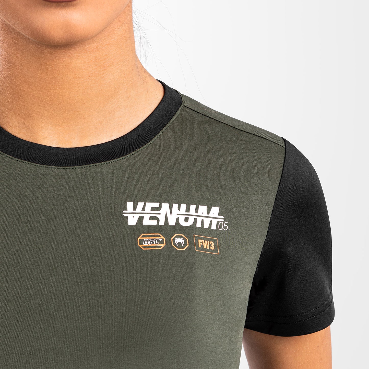 UFC Adrenaline by Venum Fight Week Женская футболка Dry-Tech - хаки/бронза