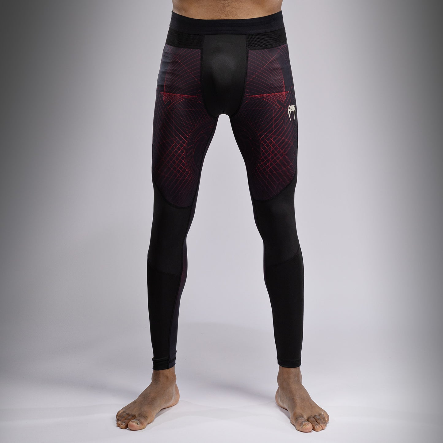 Компессионные леггинсы для мужчин Venum G-Fit Air - Глубокий черный / Огненно-красный