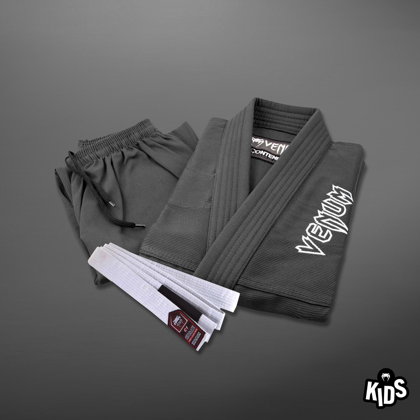 BJJ Gi (в комплекте бесплатный белый пояс) - серый Venum Contender Kids