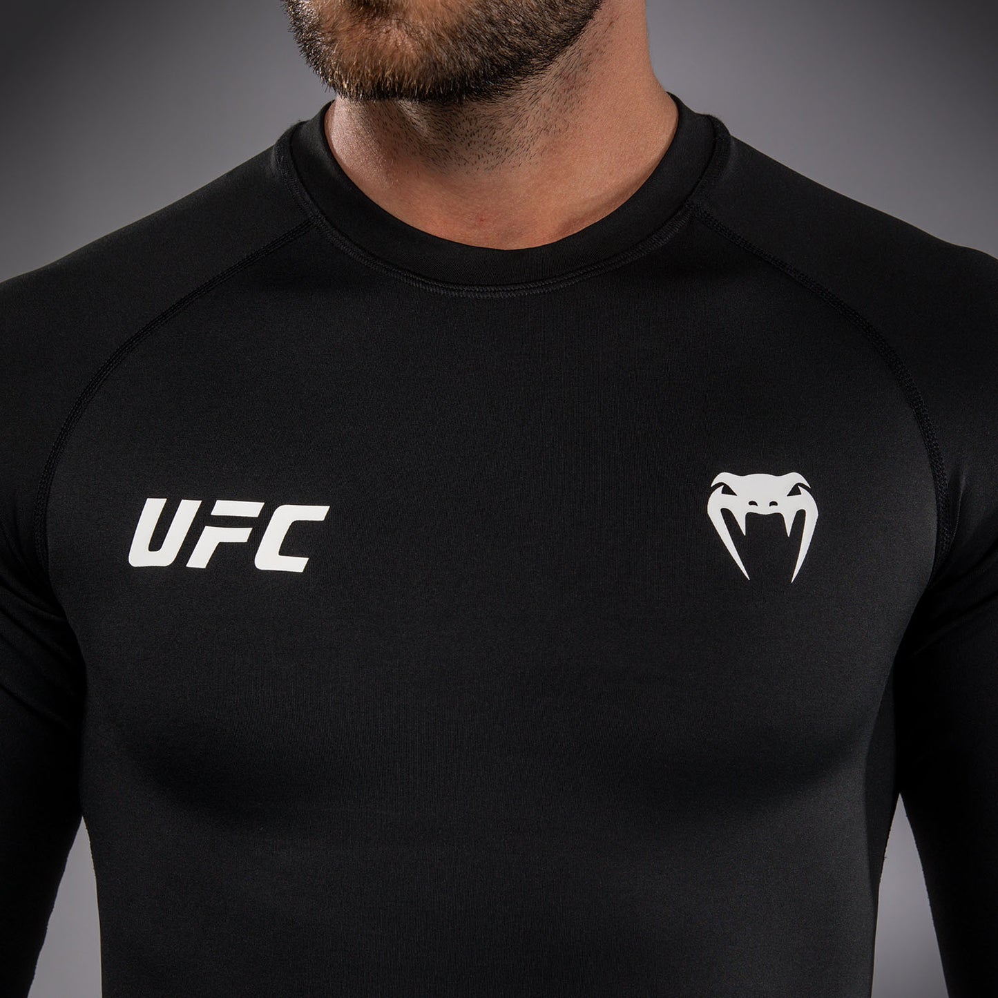 Мужской функциональный рашгард с длинным рукавом Venum UFC Unity by Venum Authentic Fight Week - Чёрный