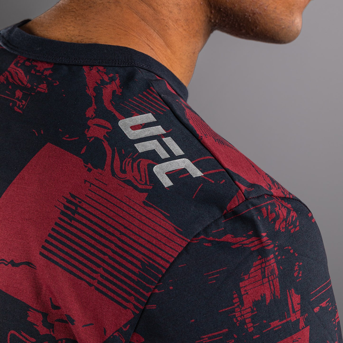 UFC Zenith by Venum Authentic Fight Week Футболка с длинным рукавом Мужская - Темно-синий/бордовый/серебристый